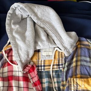 American Eagle Outfitters Multicolor Plaid Hoodie